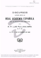 Discursos leidos ante la RAE en le recepción pública de Lluis Fullana Mira 1928