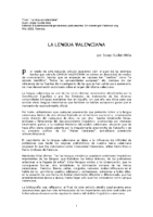 La lengua valenciana – Josep Guillen Milla (2002)