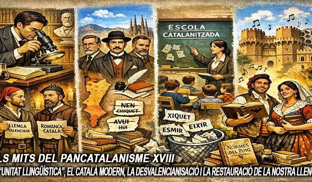 Els mits del pancatalanisme 18 – La “unitat llingüística”, el català modern, la desvalencianisació i la restauració de la nostra lengua