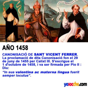 1458 SANT VICENT FERRER CANONISACIÓ 1458 SANT VICENT FERRER CANONISACIÓ
