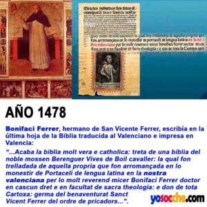 1478 BONIFACI FERRER 1478 BONIFACI FERRER