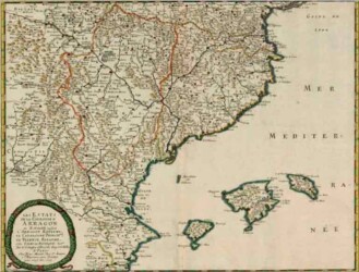 Les estats de la couronne d'Arragon en Espagne de Nicolas Sanson Les estats de la couronne d'Arragon en Espagne de Nicolas Sanson