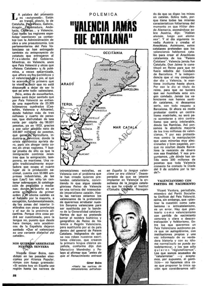 1977 12 07 ABC Vicente Giner Boira Valencia Jamás Fue Catalana 1 1977 12 07 ABC Vicente Giner Boira Valencia Jamás Fue Catalana 1