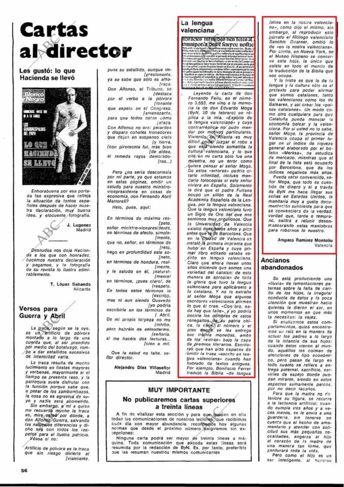 1980 07 02 ABC Carta Lengua Valenciana 1980 07 02 ABC Carta Lengua Valenciana