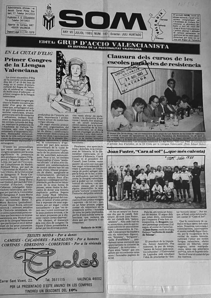 1985 07 SOM GAV PORTADA 1985 07 SOM GAV PORTADA