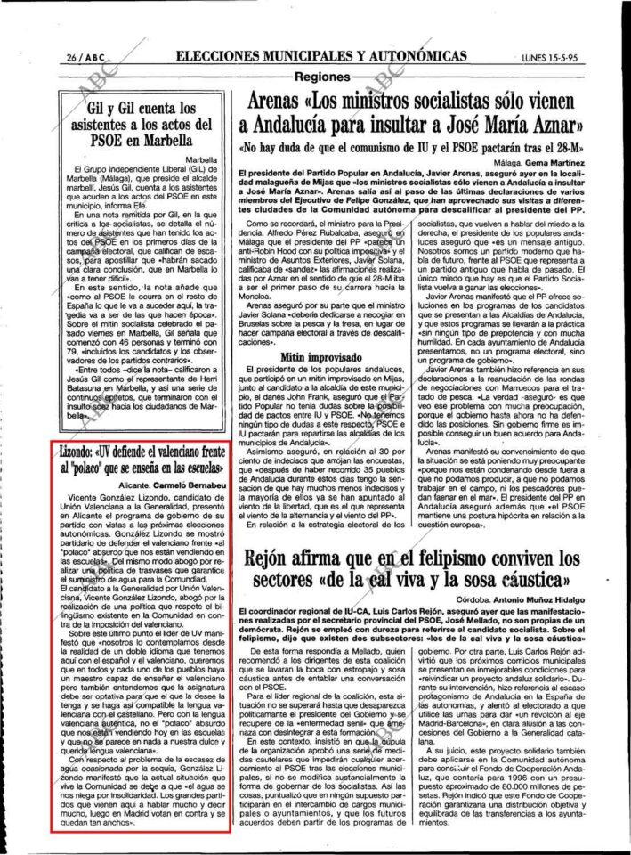 1995 05 15 ABC Lizondo UV Defiende En Enseñanza 1995 05 15 ABC Lizondo UV Defiende En Enseñanza