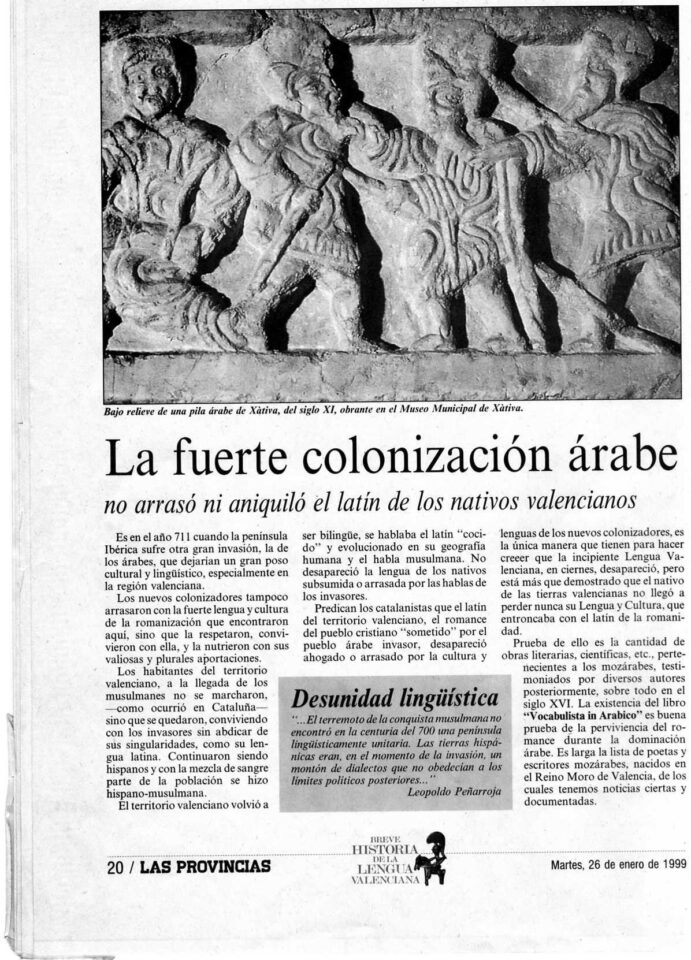 1999 01 26 Las Provincias La Fuerte Colonizacion Arabe 1999 01 26 Las Provincias La Fuerte Colonizacion Arabe