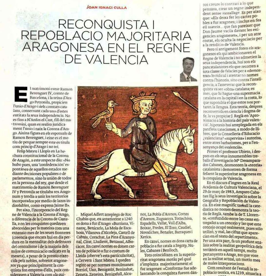 2013 10 09 LAS PROVINCIAS Repoblacio Majoritaria Aragones En Lo Regne Joan Ignaci Culla 2013 10 09 LAS PROVINCIAS Repoblacio Majoritaria Aragones En Lo Regne Joan Ignaci Culla