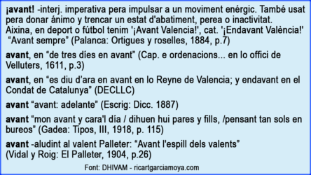 AVANT EN VALENCIÀ AVANT EN VALENCIÀ